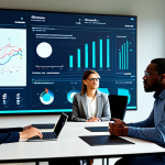 A diverse group of professional individuals, male and female, in modest business casual attire, seated around a large table in a modern, sleek office meeting room. They are engaged in a thoughtful discussion, with some looking at abstract, glowing data visualizations on a large screen that subtly hints at algorithmic influences and filter bubbles. The atmosphere suggests a complex interplay between human perception and digital information. The scene is well-lit and professional. fully clothed, appropriate attire, safe for work, perfect anatomy, correct proportions, natural pose, well-formed hands, proper finger count, natural body proportions, professional photography, high quality, appropriate content, family-friendly.