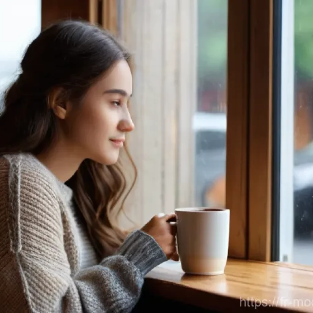 AI와 인간의 관계에서의 신뢰 구축 - **Prompt 1: Cozy Cafe Scene**
A young woman, approximately 20-25 years old, with shoulder-length...