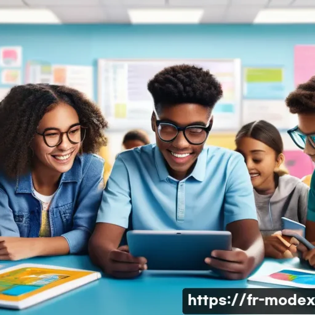 AI 윤리 교육의 필요성 - **AI-Enhanced Learning Experience:**
"A vibrant, dynamic illustration depicting a diverse group ...